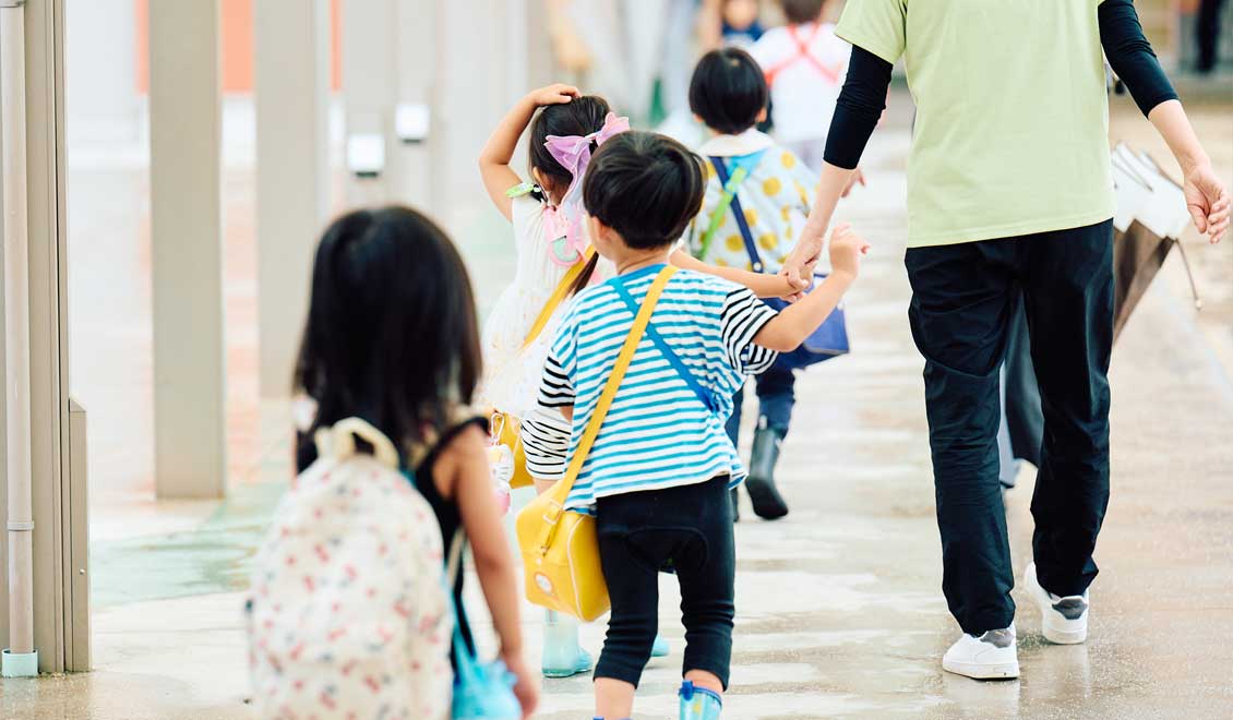 登園後の自由遊びの様子